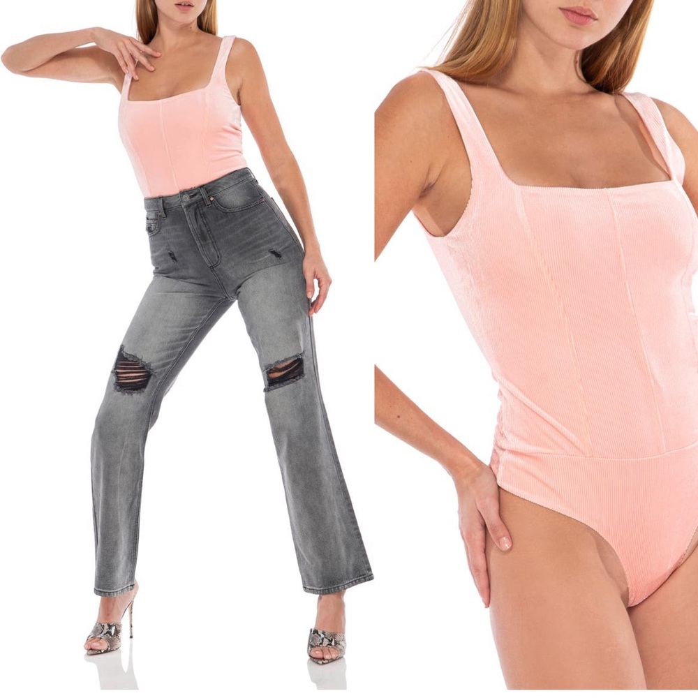 Pink corduroy onesie
